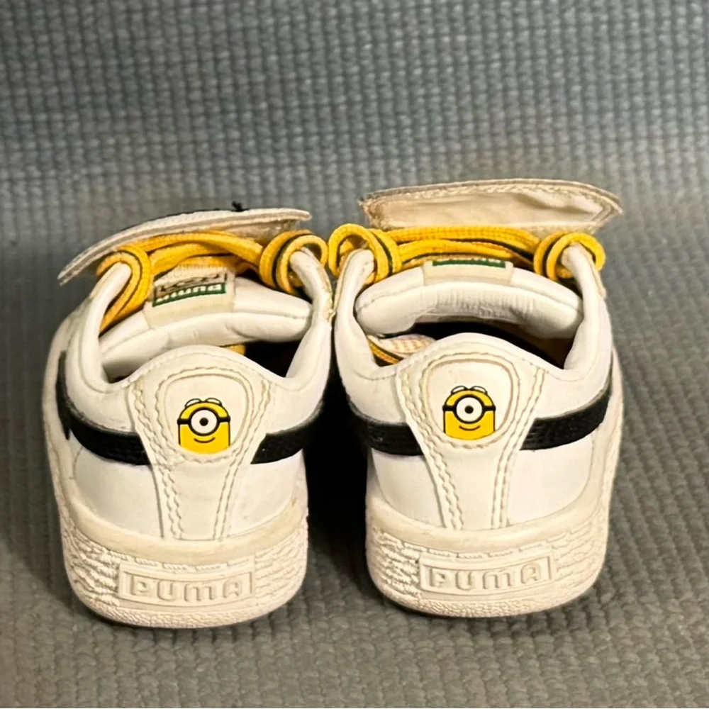 PUMA Toddler Minions Basket Tongue‎ Sneakers Size 4C
